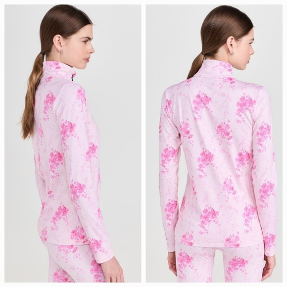 Bogner Loveshackfancy Margo First Quarter Zip Top Pink Magenta